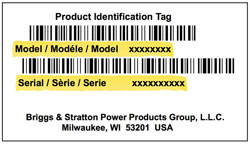 Snow Blower Model Number Location